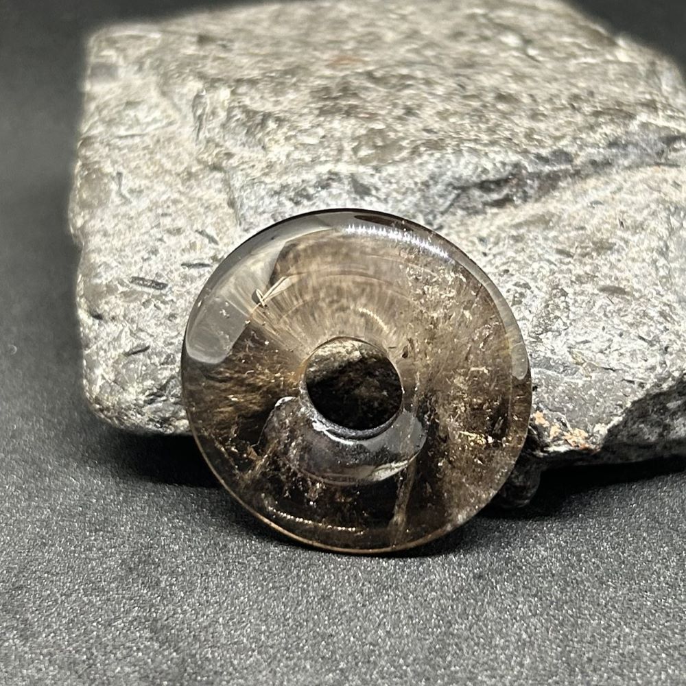 Rauchquarz Donut Anhänger Rauchquarz Steinschmuck Donut Anhänger