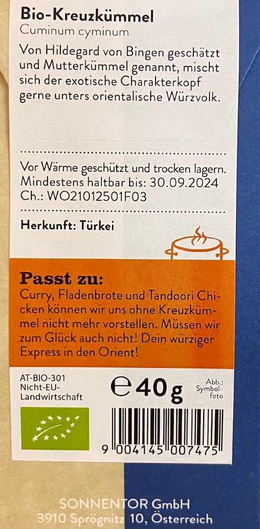 Kreuzkümmel, gemahlen bio