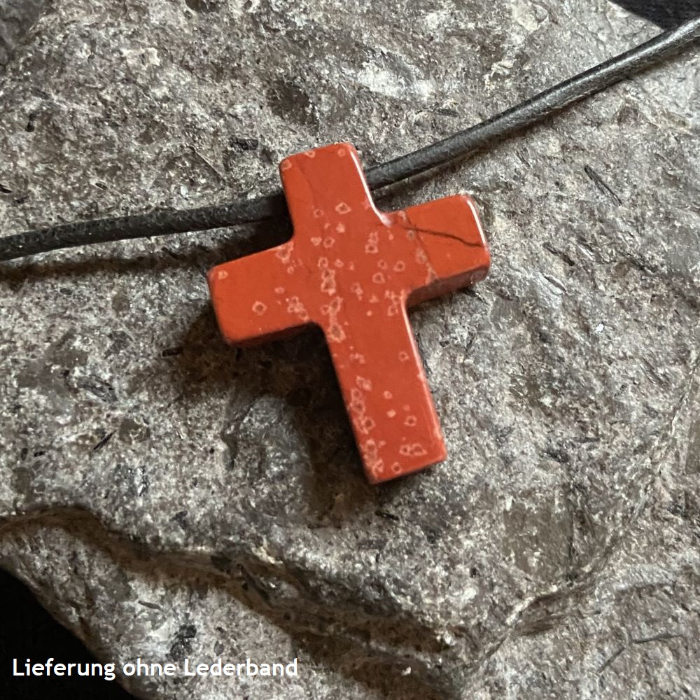 roter Jaspis Kreuz Anhänger (klein)