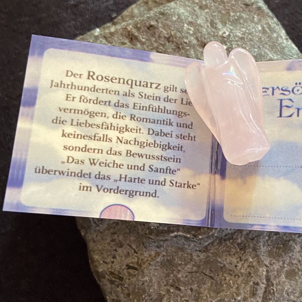 Rosenquarz Schutzengel Anhänger