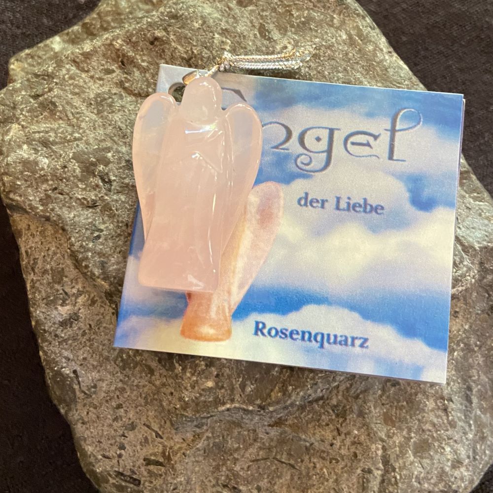 Rosenquarz Schutzengel Anhänger